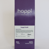 Front view of 12 oz bag of happi bold dark roast coffee – available in whole bean or ground