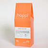 Side view of 12 oz bag of happi colombia light roast coffee – available in whole bean or ground