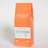 Side view of 12 oz bag of Happi Colombia. Best Light Roast Coffee Beans with Bright Citrus, Cocoa Warmth & Smooth Body, Available Ground or Whole Bean